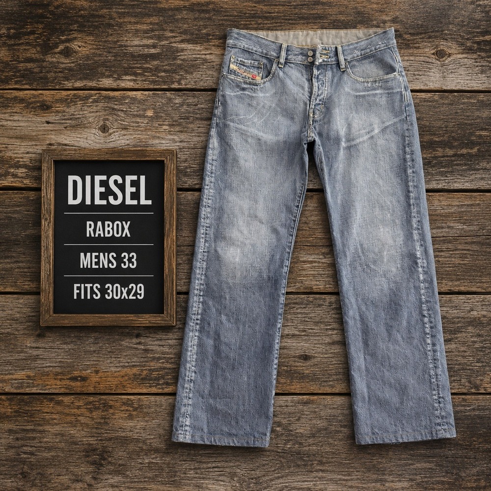 Diesel Men's Straight Jeans - Faded Light Blue